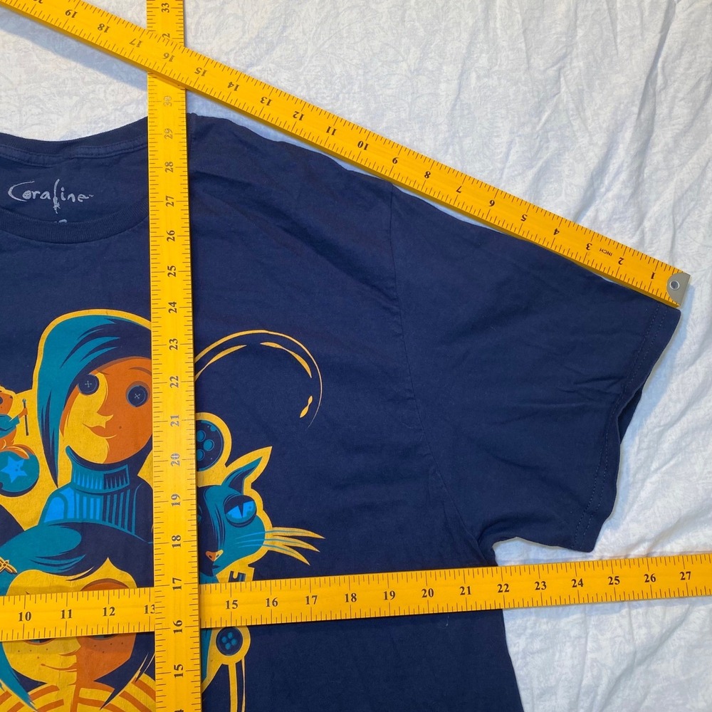 Coraline LAIKA Movie Graphic Tee Navy Blue Short Sleeve T-Shirt Mens 2X - Picture 4 of 4